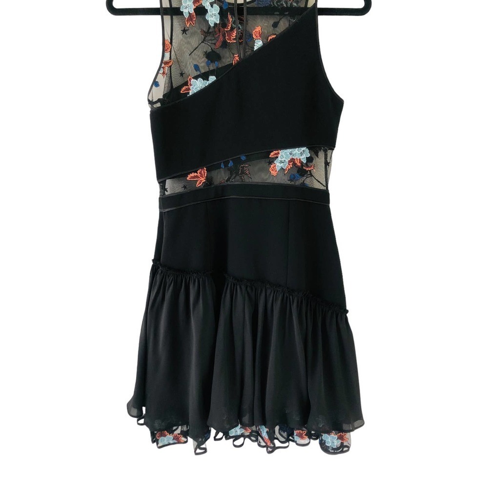 5 a 7 Cinq a Sept Aquarius Designer Embroidered Mesh Ruffle Hem Dress $450 Sz 6 - Picture 15 of 16